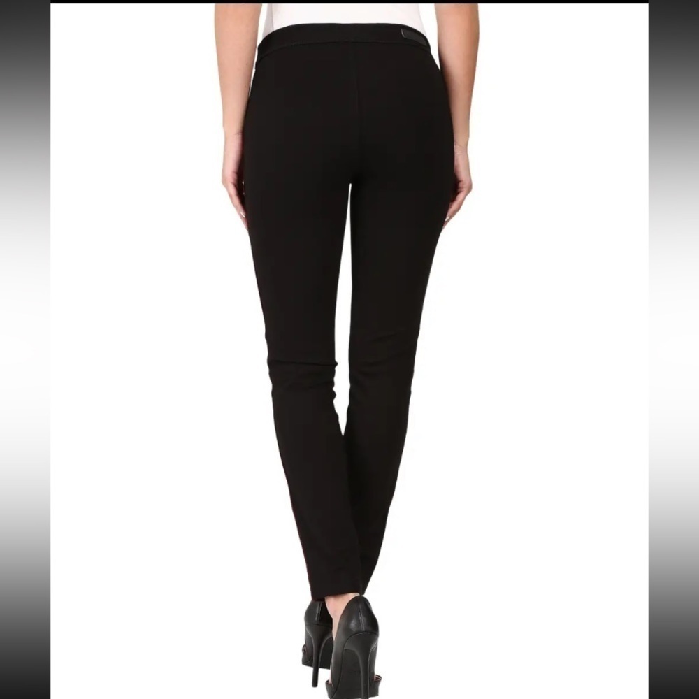 BLANKNYC Pull On Legging Two Tone Leather Burgundy Suede Front Black Back - Picture 4 of 7